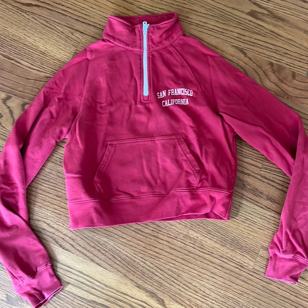 red turtle 3/4 neck zip up. john galt (brandy melville). one size